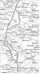 Ligne de front à l'issue des offensives francaise et britannique de septembre 1915