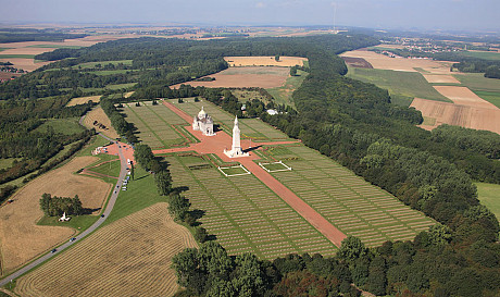 Aerial view of the French National War Cemetery at Notre-Dame-de-Lorette (Ablain-Saint-Nazaire) /